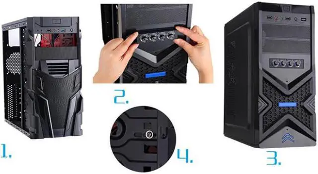 Alt view image 2 of 5 - Cooling System 3.5inch PC HDD 4 Channel Speed Fan Controller Blue/Red LED Controller Front Panel For Computer Fans
