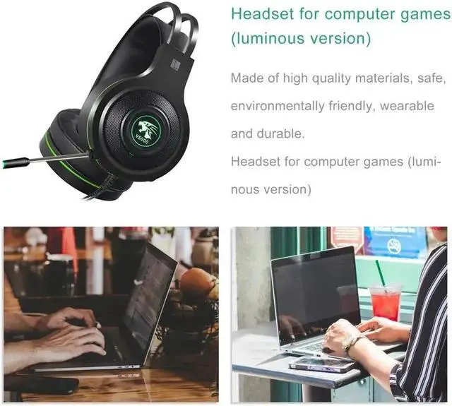 Alt view image 5 of 5 - Wired Gaming Headset Headphone With 7.1 RGB USB 3.5mm Headphone For PC Gaming Headphones stereo