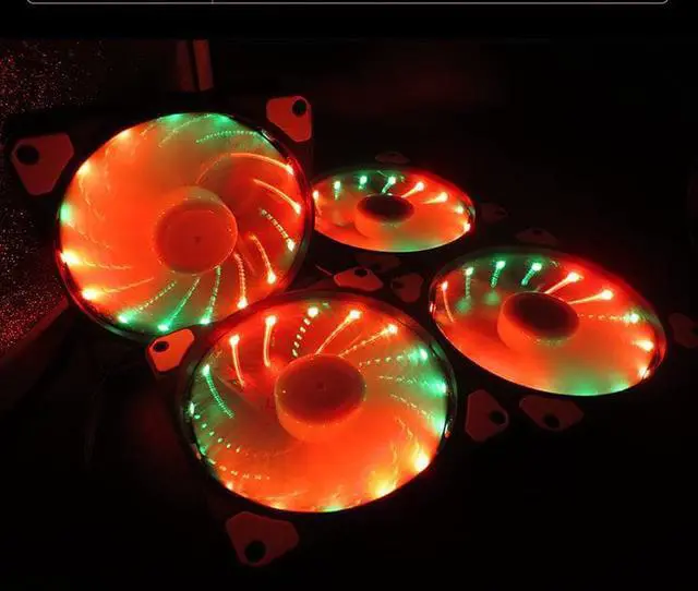 Alt view image 3 of 5 - fan 120mm set Adjusted 15LED pc fan controller cooler 12cm Computer game Case PC Cooling Fan quiet  Remote fan sync led hub