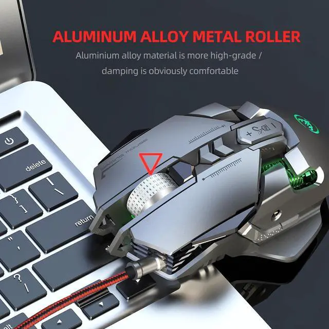 Alt view image 5 of 5 - Gaming Mouse 6400DPI 7Key Macro Definition Weight Adjustable  Mouse Gamer Mice RGB Backlit for Computer Laptop PUBG