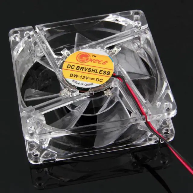 Alt view image 4 of 5 - 120 x 120 x 25mm 4 Pin Computer Fan Colorful Quad 4-LED Light Neon Clear 120mm PC Computer Case Cooling Fan Mod#T2