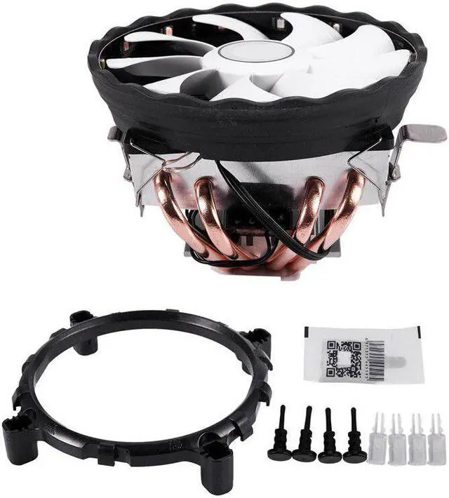 Alt view image 2 of 5 - 4 Heatpipes CPU Cooler 3Pin PWM LED 90mm Cooling Fan Radiator Heatsink for In tel LGA 1150/1151/1155/1156 for AMD