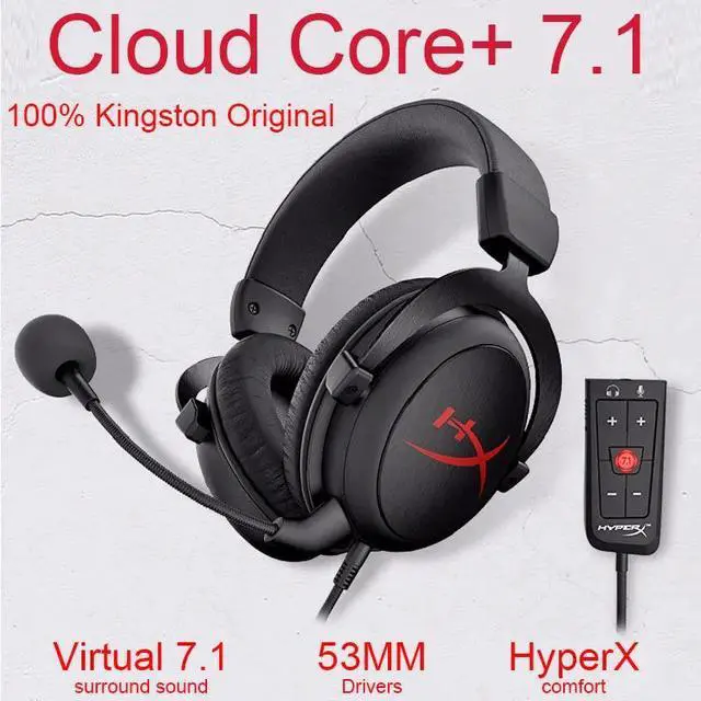 Main image of Original Gaming Headphones HyperX Cloud Core+7.1 Wired Heandset With a Microphone For PC PS4 Xbox One Nintendo Switch