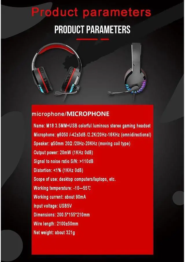 Alt view image 5 of 5 - Wired Headphones Gaming Earphones Colorful Headset Glowing Stereo Gaming Headset Headphone With Mic for PC Copputer
