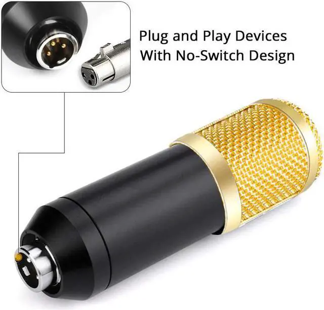 Alt view image 4 of 5 - 800 Microphone Xlr Phantom Power for Computer Audio Interface External Sound Card Voice Changer 800 Studio Microphone Stand