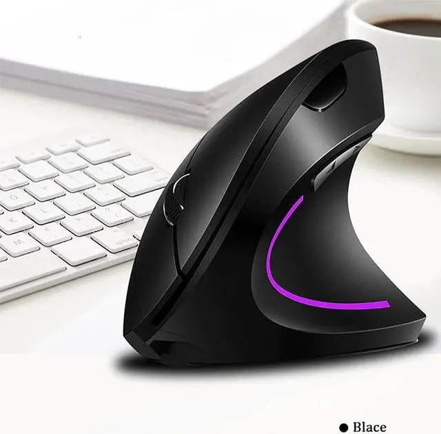 Alt view image 2 of 5 - Wireless Ergonomic Vertical Mouse 1600 DPI Optical USB Computer Gaming Mouse Laptop Mice Mause With Mousepad For Gamer PC