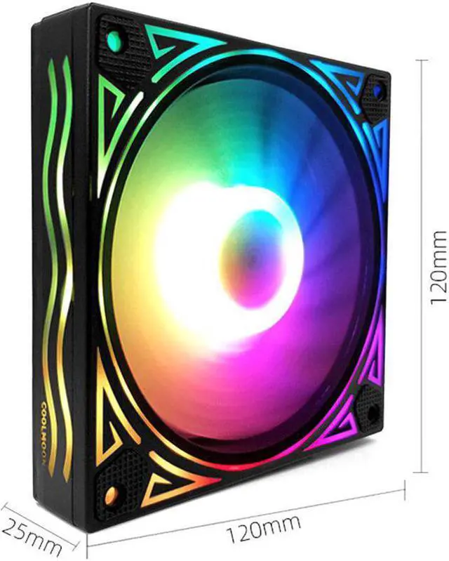Alt view image 3 of 5 - F-JL Computer Case PC Cooling Fan RGB Adjust 120mm Quiet + IR Remote New Computer Cooler RGB CPU Case Fan 4Pcs
