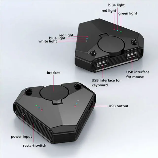 Alt view image 4 of 5 - Keyboards Mouse Converter Mobile Bluetooth 5.0 Wireless Mouse for PUBG Mobile Controller Gamer Gaming For IOS/Android/PC