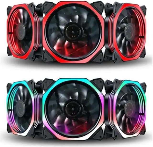 Alt view image 4 of 5 - 12V PC Silent Cooler Computer Case CPU Cooling Fan 120mm Dual Halo Hydraulic Bearing Heat Sink Radiator