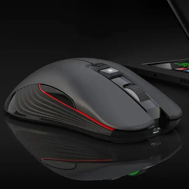 Alt view image 5 of 5 - T30 Black Wireless Gaming Mouse 3600 DPI Adjustable 7-Color Light Gaming Backlight Rechargeable Mouse With TYPE-C Apter