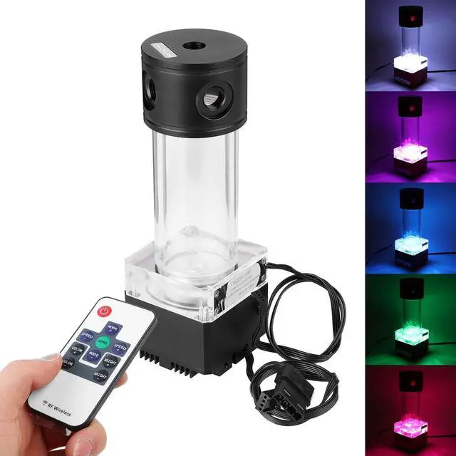 Alt view image 2 of 5 - Computer Cooling Pump Water Liquid Cooling Tank Acrylic Aluminum Remote Controll Water Cooler Tank For PC CPU Cooling System