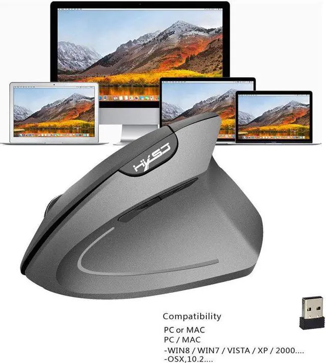 Alt view image 5 of 5 - T24 Wireless Mouse Ergonomic Optical 2.4G 2400DPI Gaming Mouse vertical mouse With USB Receiver raton inalambrico ordenador