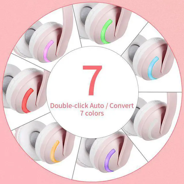 Alt view image 5 of 5 - Glowing Cat Ear Headphones Colorful Led Light Wireless Stereo Headset Computer Phone Gaming Headphone For Women Gifts