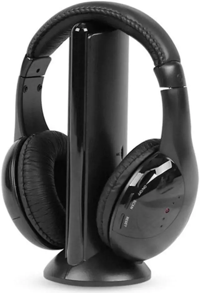 Alt view image 2 of 5 - 5 in 1 Headset Wireless Headphones Cordless RF Headset Earphones For TV DVD PC    Wireless Earphones#E30