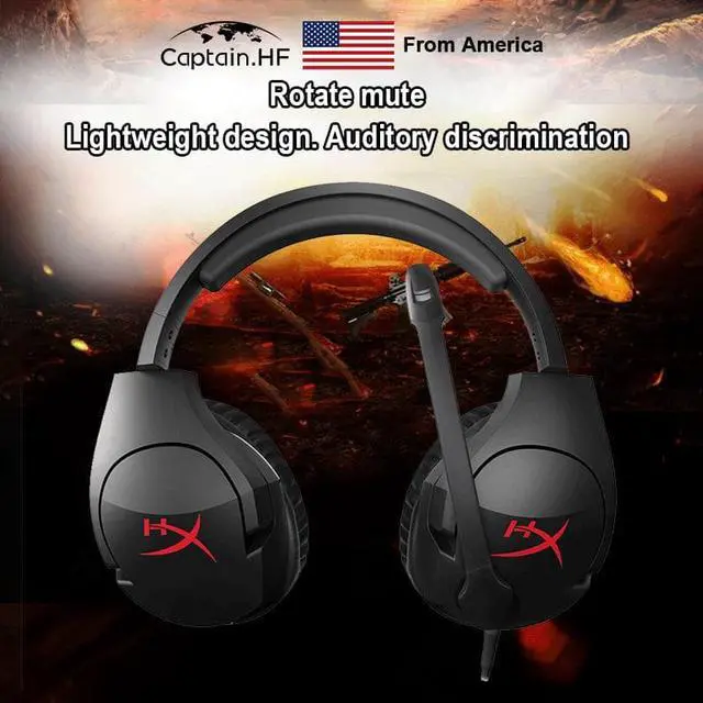 Alt view image 4 of 5 - US  Headphone Professional Hyper X Cloud Stinger Gaming Headset for PC Laptop Hifi Earphone With Microphone Mic Headphone