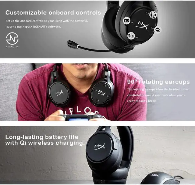 Alt view image 4 of 5 - Cloud Flight S Wireless Gaming Headset 7.1 surround sound 2.4GHz wireless audio NGENUITY softre customization