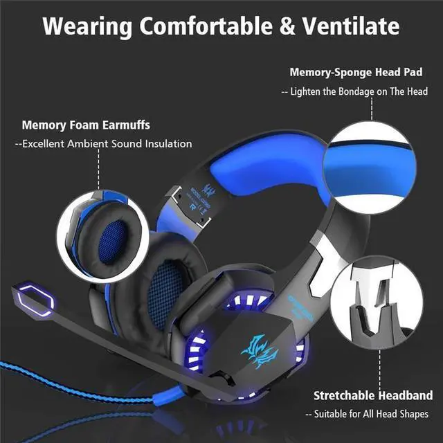 Alt view image 5 of 5 - Led 3.5mm Earphone Gaming Headset With Microphone Mic Gamer PC PS4 Game Stereo Gaming Headphone With Microphone For Computer