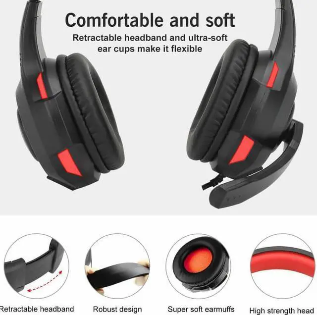 Alt view image 3 of 5 - Wired Headphones 3D Stereo Earphone With Mic Headset For PC Laptop For Switch PS4 Slim Pro Xbox One Gaming Headset Hot