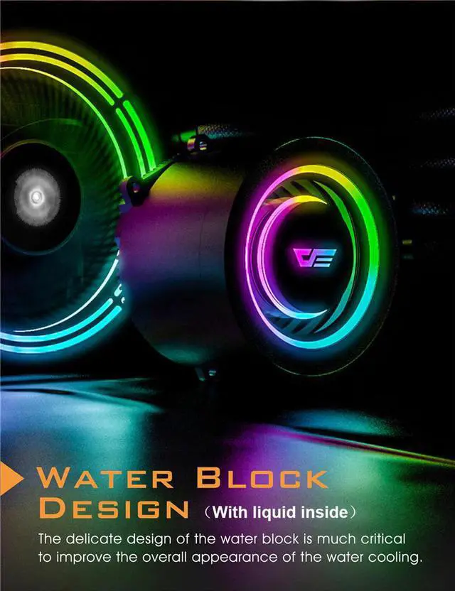 Alt view image 3 of 5 - Water Liquid Cooling AIO CPU Cooler Radiator 120mm Fan RGB  Sync CPU Water Cooling For LGA 2011/1156/AM3+/AM4