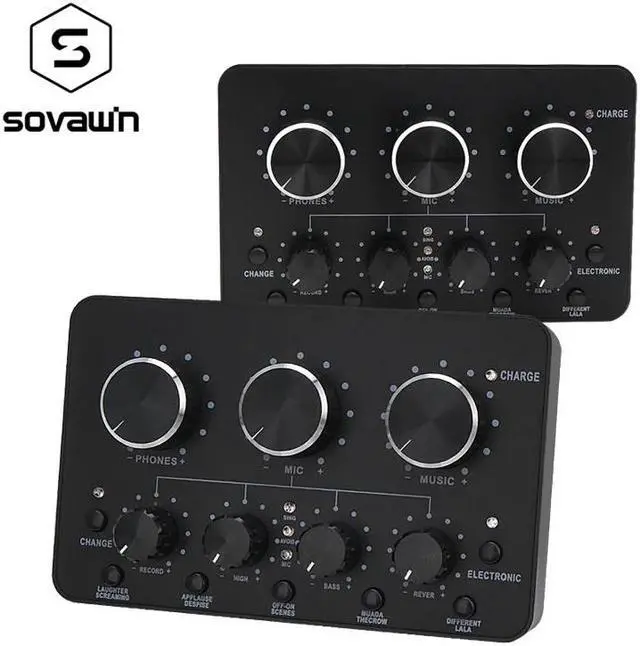 Main image of USB Sound Card Plug Play USB Audio Interface External Computer PC Phone Sound Card for Recording Microphone Guitar