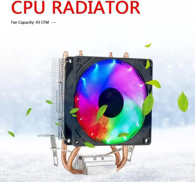 Main image of 9cm CPU Cooling Fan CPU Cooler Master 2 Heat Pipes Ultra Silent Desktop LED Cooler Radiator  for Desktop PC Computer