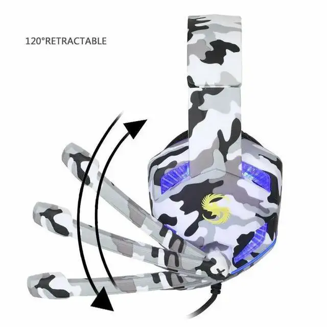 Alt view image 5 of 5 - Camouflage Gaming Headset MIC LED Headphones 3.5mm Gamer Stereo Head-mounted Headphones For PC Laptop PS4 Pro Xbox One S 360