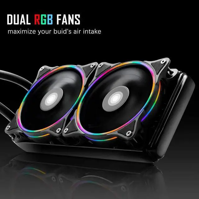 Alt view image 4 of 5 - PC Case Water Cooling Computer CPU Fan Water Cooler Radiator integrated Liquid Cooling for  LGA 2011/115x/AM3/AM4