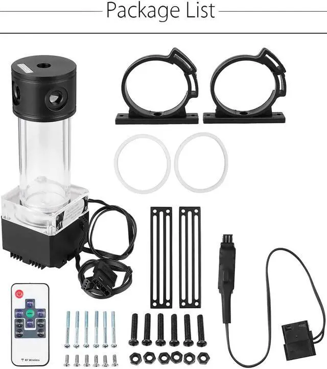 Alt view image 5 of 5 - Computer Cooling Pump Water Liquid Cooling Tank Acrylic Aluminum Remote Controll Water Cooler Tank For PC CPU Cooling System