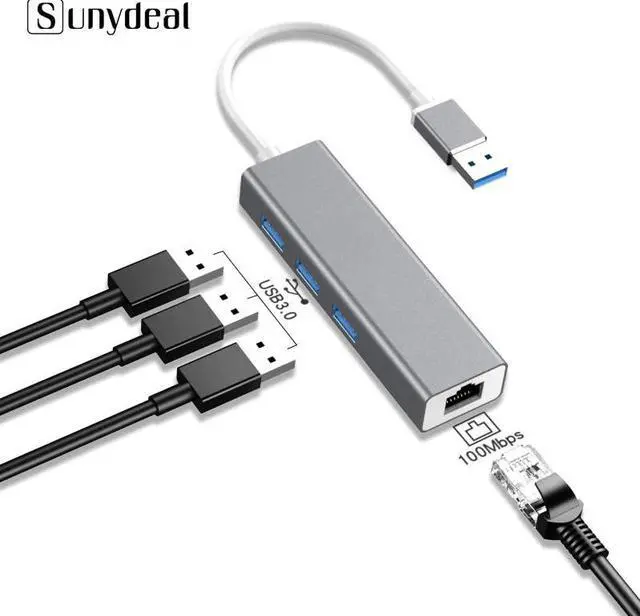 Main image of 4 in 1 Multi USB Hub 3 0 For Laptop PC Computer Accessories Adaptador USB Port Splitter To RJ45 USB 3.0 Hub Adapter Charger