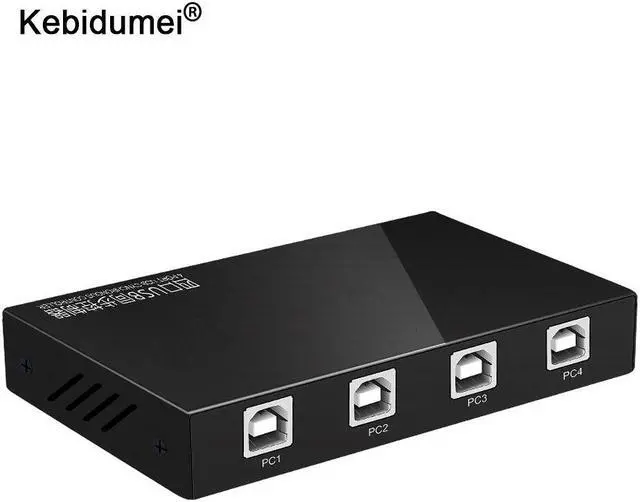 Alt view image 6 of 7 - USB KVM Switch USB 2.0 Switcher for Keyboard Mouse Printer Monitor 2 PCs Sharing 4 Devices USB Switch