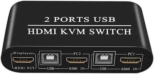 Main image of 4K HD KVM Switch 2-Port USB Manual Switcher Box Keyboard Mouse Splitter