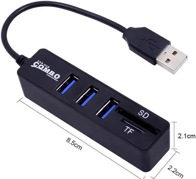 Alt view image 4 of 5 - USB Hub Multi USB 2.0 Hub USB Splitter High Speed 3 / 6 Ports Hab TF  Card Reader All In One For PC Laptop Accessories