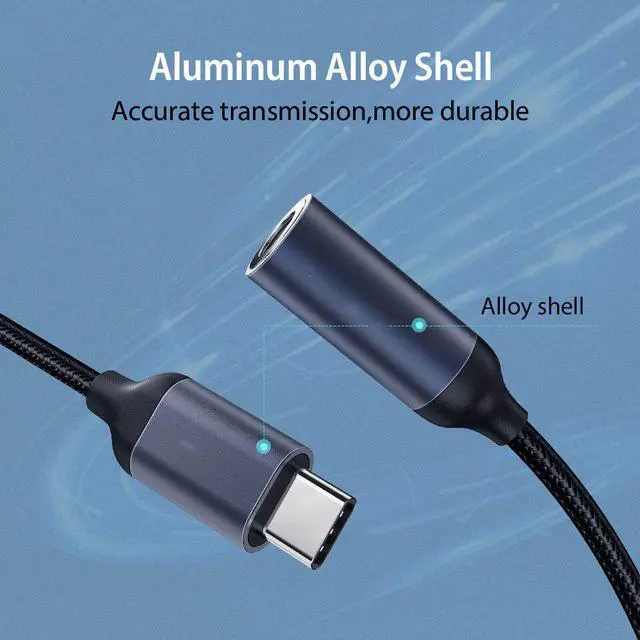 Alt view image 4 of 5 - Type C to 3.5mm Headphone Jack Aux Audio Cable Adapter for  mi10 9t  3 Helo  p40 p30 nova 6 5 Tipo c