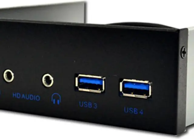 Alt view image 5 of 5 - 5.25 Inch Desktop Pc Case Internal Front Panel Usb Hub 2 Ports Usb 3.0 And 2 Ports Usb 2.0 With Hd Audio Port 20 Pin Connector