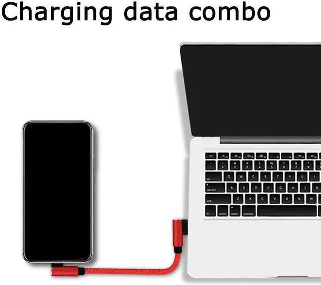 Alt view image 5 of 5 - 25cm USB to Type C Short Fast Charging Cable Double Elbow 90 Degree USB C Micro USB  Cable For All Smart Phones