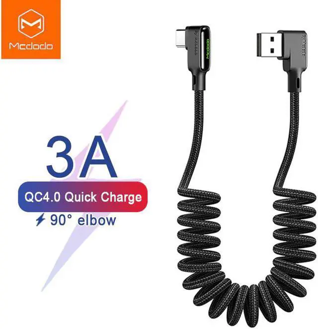 Main image of Retractable Car Spring Type C 3A USB Cable for    S10  Quick Charge 4.0 Charger  LED Cable