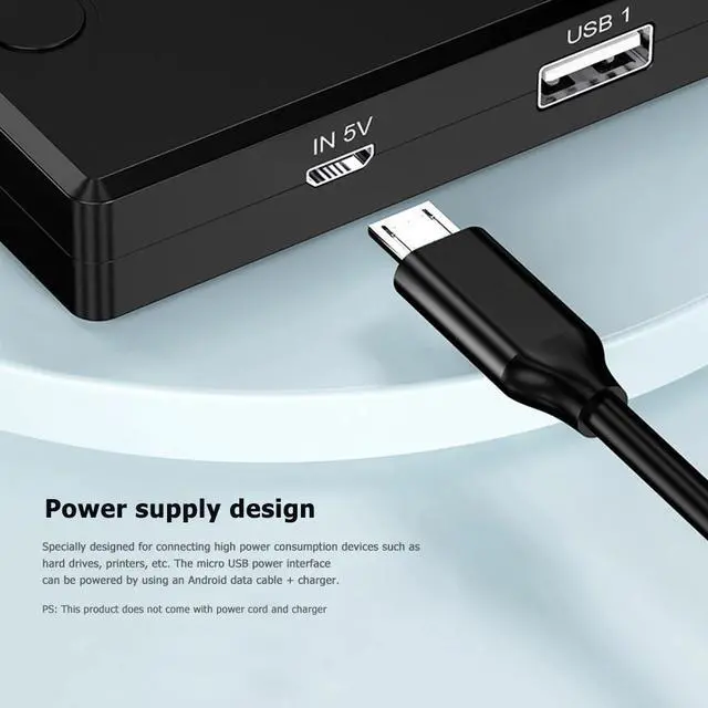 Alt view image 4 of 5 - KVM Switch 2 in 4 out 2.0 Peripheral Sharing Switch VGA Switcher Splitter Box 2 PCs Sharing 4 Devices Switch