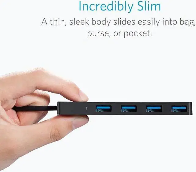 Alt view image 2 of 5 - 4-Port USB 3.0 Hub Ultra Slim Hub for Macbook Mac Pro/mini iMac Surface Pro XPS Notebook PC USB Flash Drives