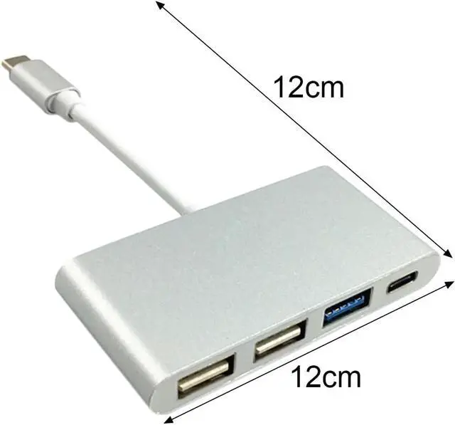 Alt view image 5 of 5 - Portable Design USB-C/Type C USB 3.1 to USB Type C & 3-Port USB 3.0 Hub Adapter For Macbook High Quality!