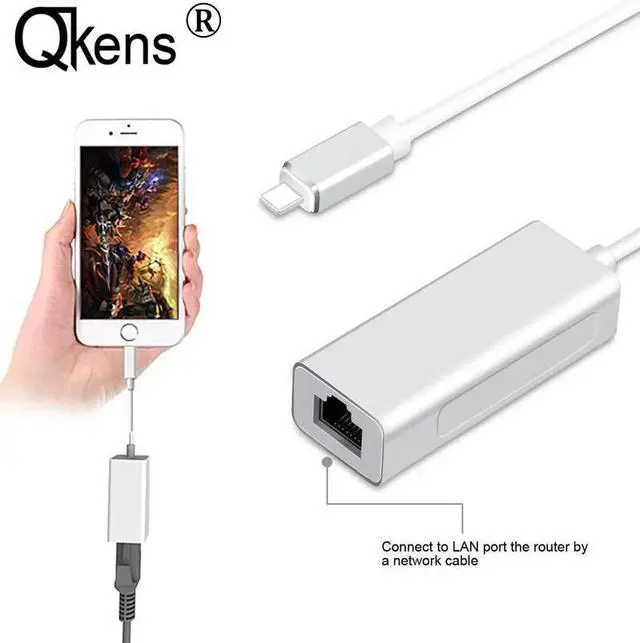 Main image of 100Mbps iOS Network Cable Adapter for IPhone 11 pro MAX X XS XR 5 6 7 8 Plus Ipad To RJ45 Ethernet Wired  Surf the Internet