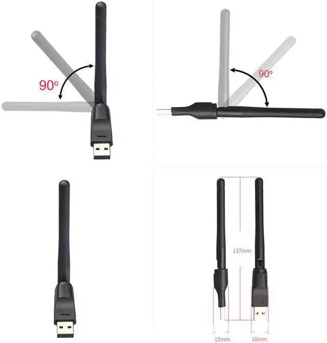 Alt view image 4 of 5 - 1PC New WIFI USB Adapter MT7601 150Mbps USB 2.0 WiFi Wireless Network Card 802.11 B/g/n LAN Adapter With Rotatable Antenna