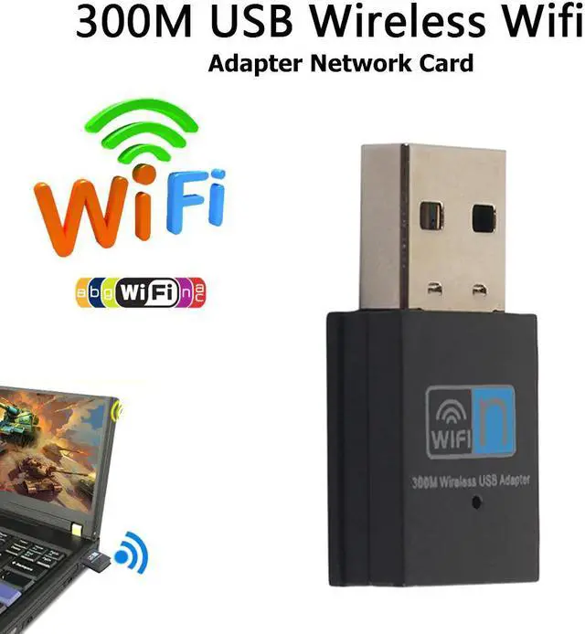 Main image of 300Mbps WiFi USB Network Card Dongle Portable Wireless Internet Adapter Signal Receiver for Laptop Notebook PC