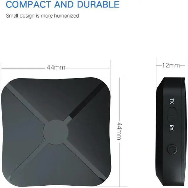 Alt view image 3 of 5 - 2 in 1 Wireless Bluetooth 4.2 Receiver Transmitter Home TV MP3 PC Wireless Adapter Audio 3.5MM AUX Stereo For Speaker TV Car PC