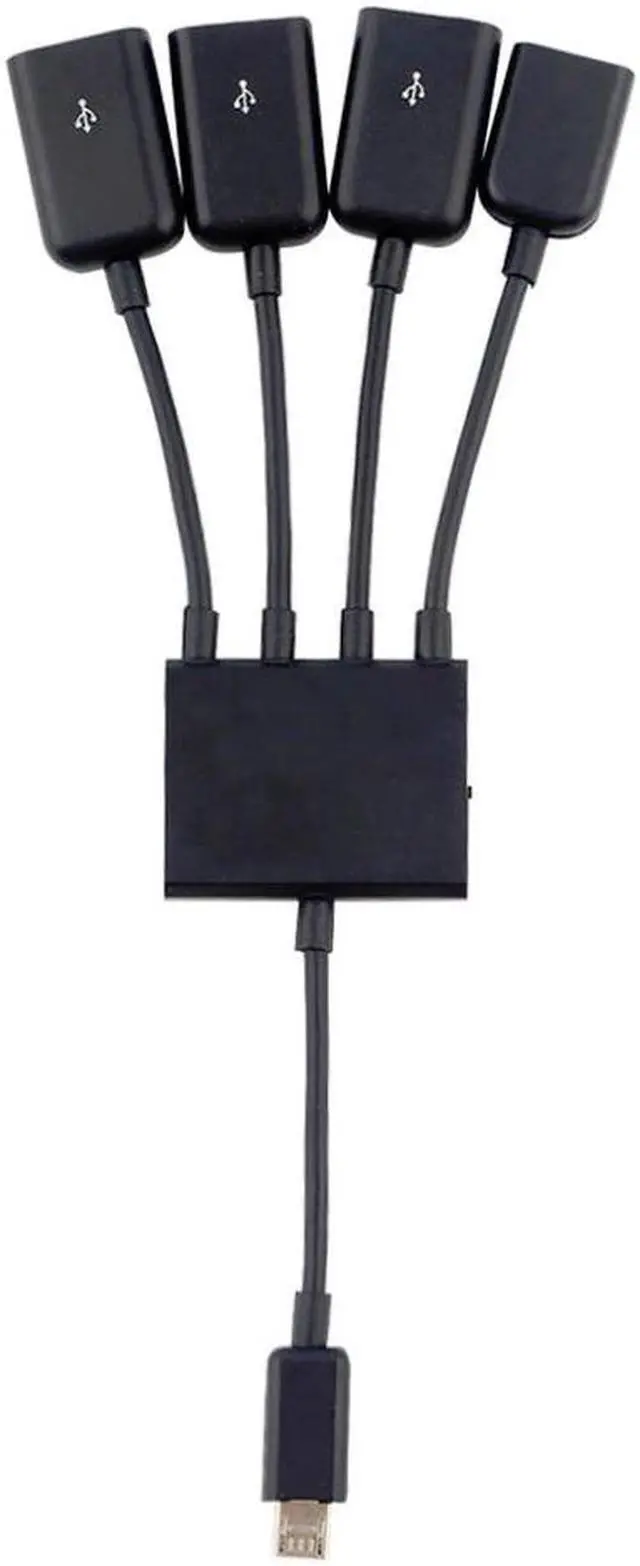 Main image of 4 Port Micro USB Power OTG Extender Hub Cable Black OTG Hub Cable For Android Tablet Smartphone U disk Mouse Accessories