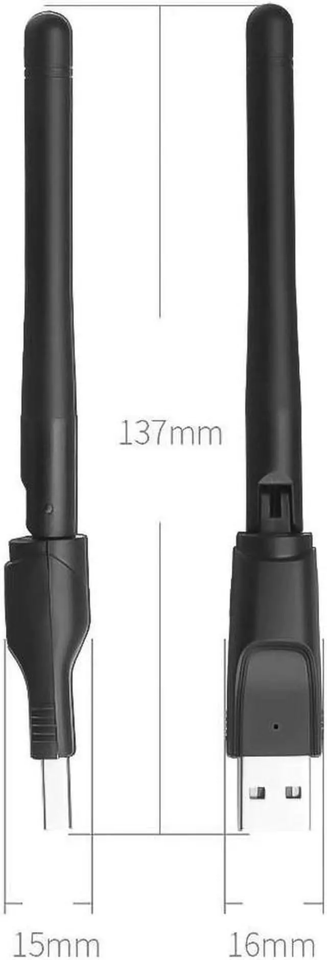 Alt view image 2 of 5 - Mini USB Wifi Adapter 150Mbps 2dB WiFi Dongle MT-7601 Wi-fi Receiver Wireless Network Card 802.11b/n/g Antenna wi fi