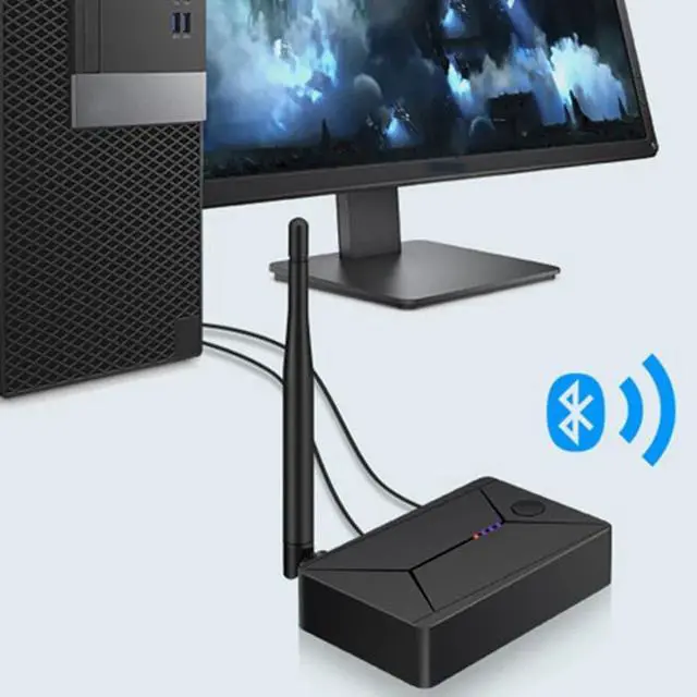 Alt view image 4 of 5 - 5.0 Audio Transmitter 3.5mm AUX Coaxial Optical Fiber Jack Stereo Wireless Adapter for TV PC Speakers