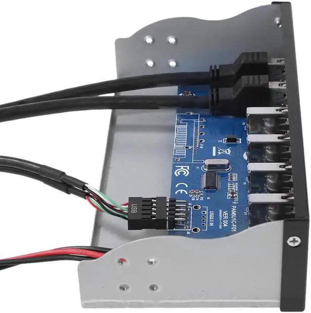Alt view image 5 of 5 - 7 Ports USB3.0 HUB 5Gbps CD-ROM Drive Bay Front Panel HUB 4 USB 2.0 + 2 USB3.0 19pin HUB Charging Expansion Bracket