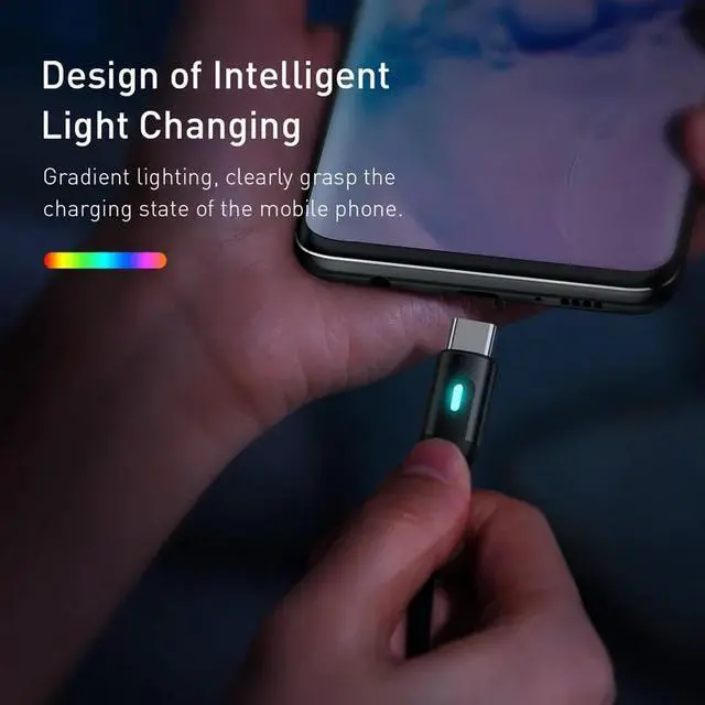 Alt view image 4 of 5 - USB Type C LED Cable USB C Cable for  S20 S10 Quick Charge 3.0 USB C Cable Phone Cord Type C Cable LED Wire Code