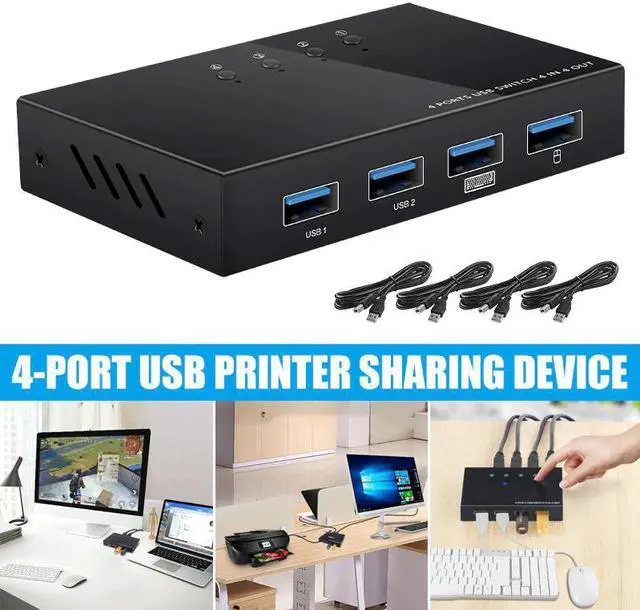 Main image of 4 In 4 Out USB Switch KVM Switch Box 4 USB2.0 Switcher PC Sharing Splitter for Keyboard Mouse Printer Sharing DJA88