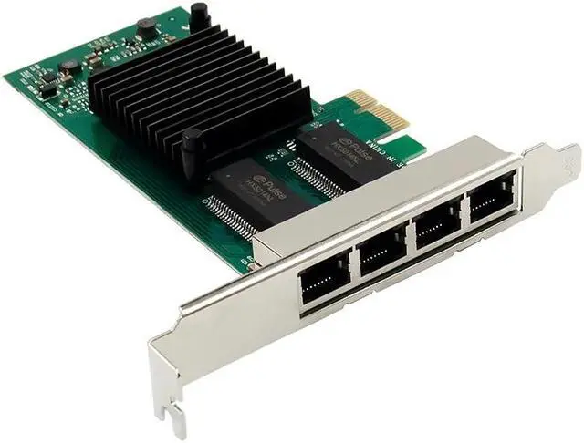 Alt view image 4 of 5 - X1 Network Card 4 Port Gigabit Ethernet Electrical RJ45 LAN Card 1000M Adapter Card I350AM4 Chip for Desktop